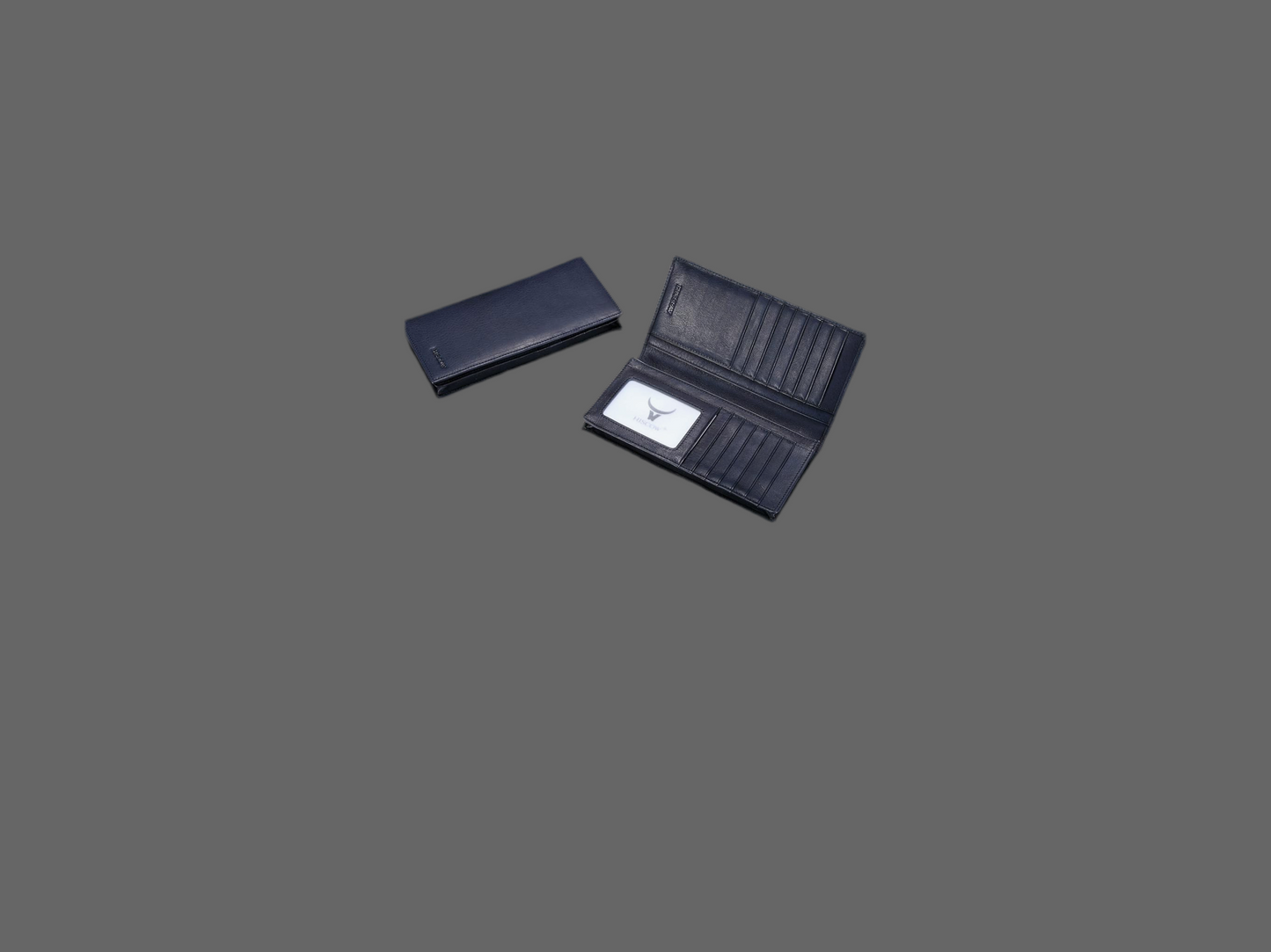 HISCOW Bifold Long Wallet with 15 Credit Card Slots - Italian Calfskin (Black)