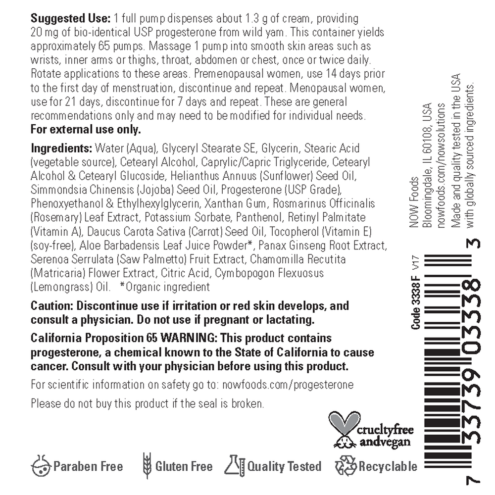Progesterone Balancing Skin Cream
NOW Foods

3 Ounces