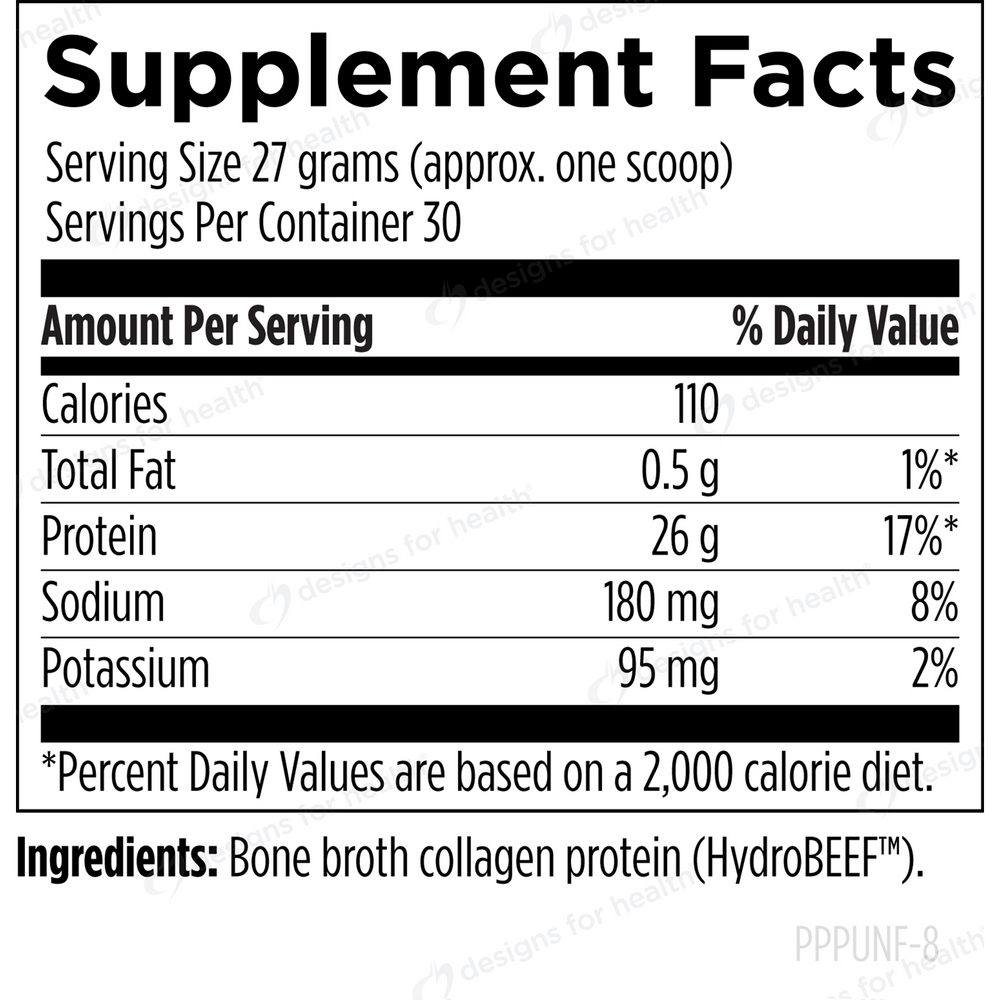 Bone Broth Protein Unflavored (Designs for Health) 810 gems
