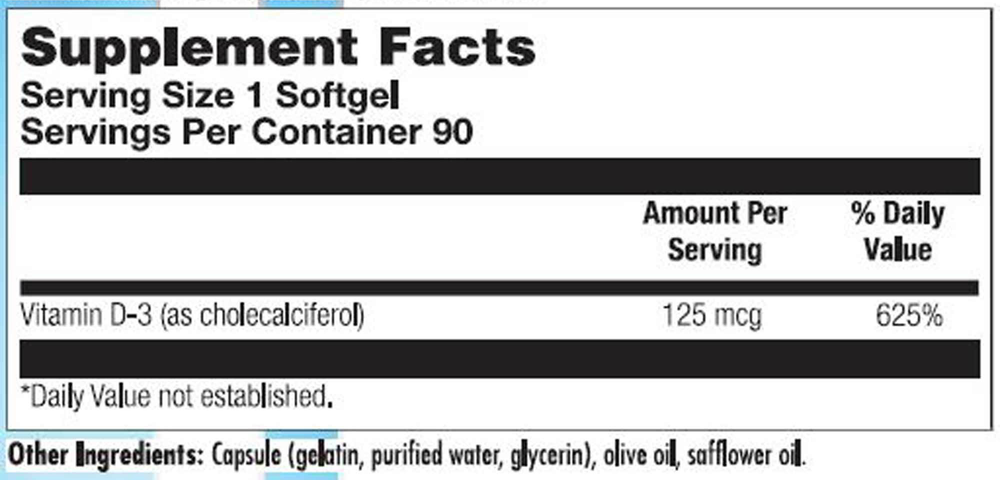 Vitamin D 5000
Nutra BioGenesis

90 Softgels